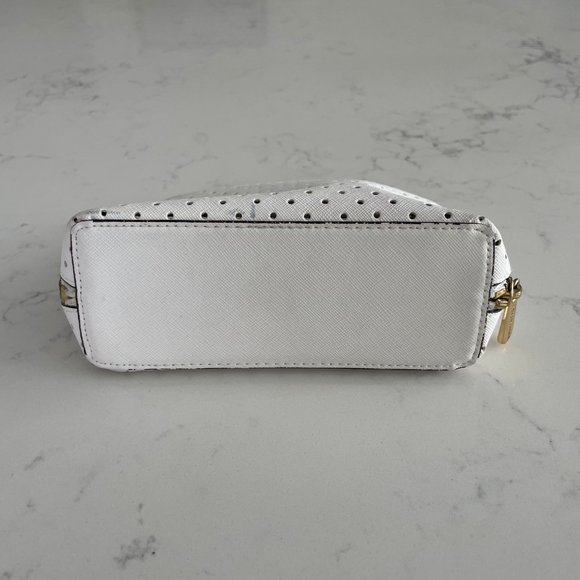 Michael Kors Zippered Make Up/Cosmetic Case w Perforated Dot Design White Sz OS - Picture 2 of 10